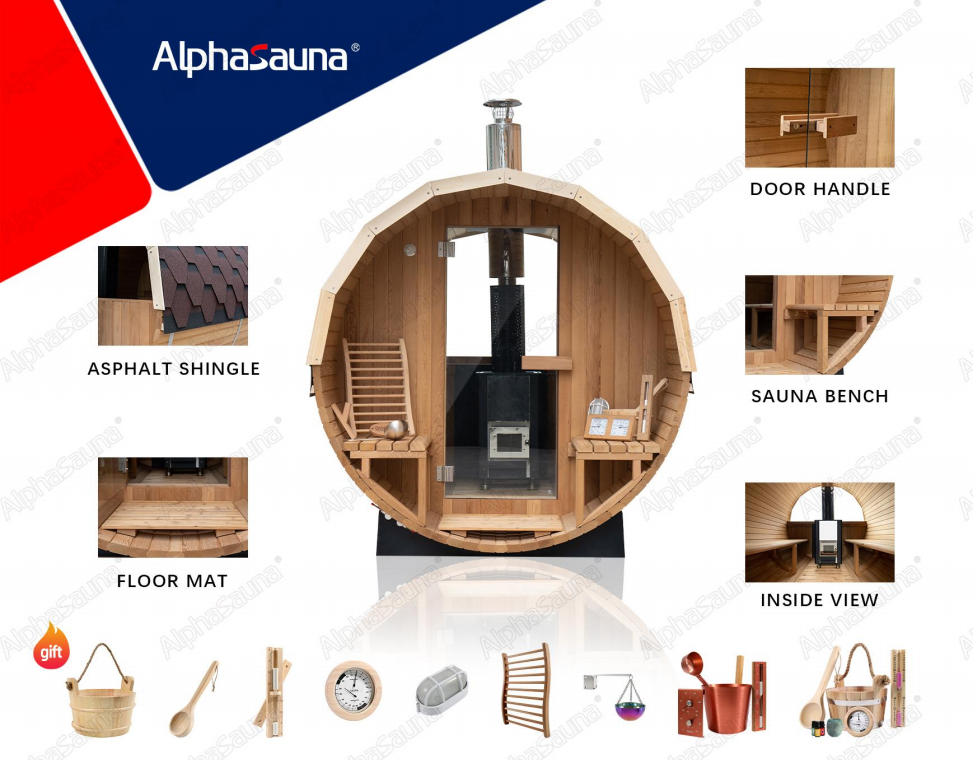 2 person barrel sauna wood fired