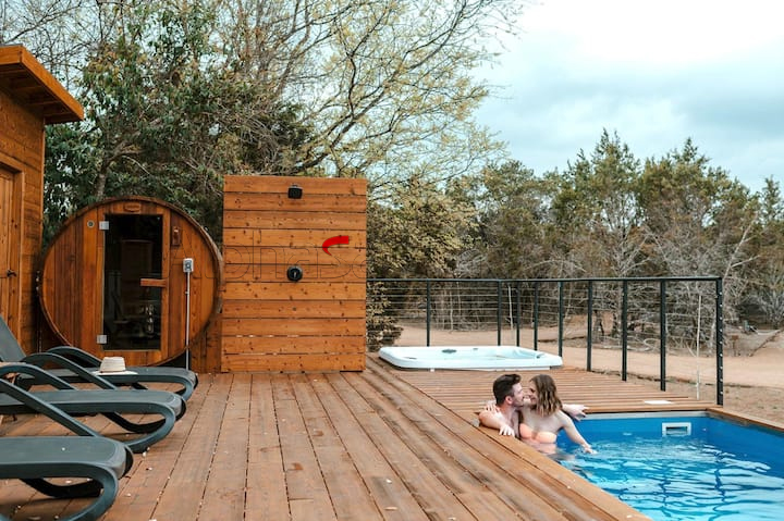 outdoor sauna hot tub combo