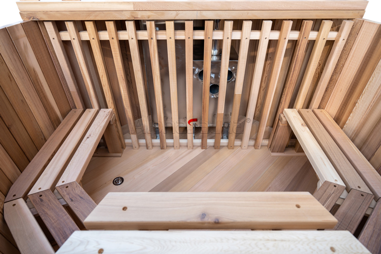 wood powered hot tub
