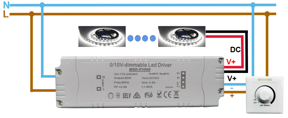 0/1-10V IP20 Dimmable led driver