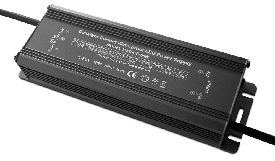 80W constan current waterproof led driver