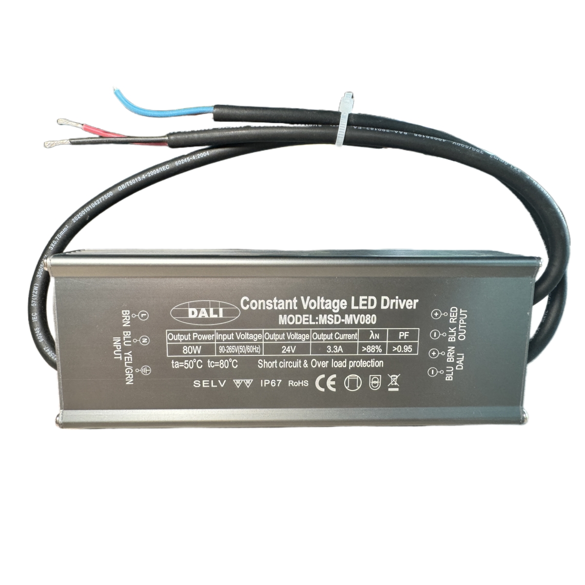 DALI constant voltage 80w 24v led driver