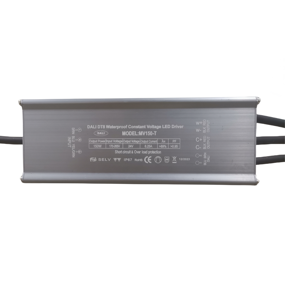 150W 24V wateproof DALI DT8 LED driver
