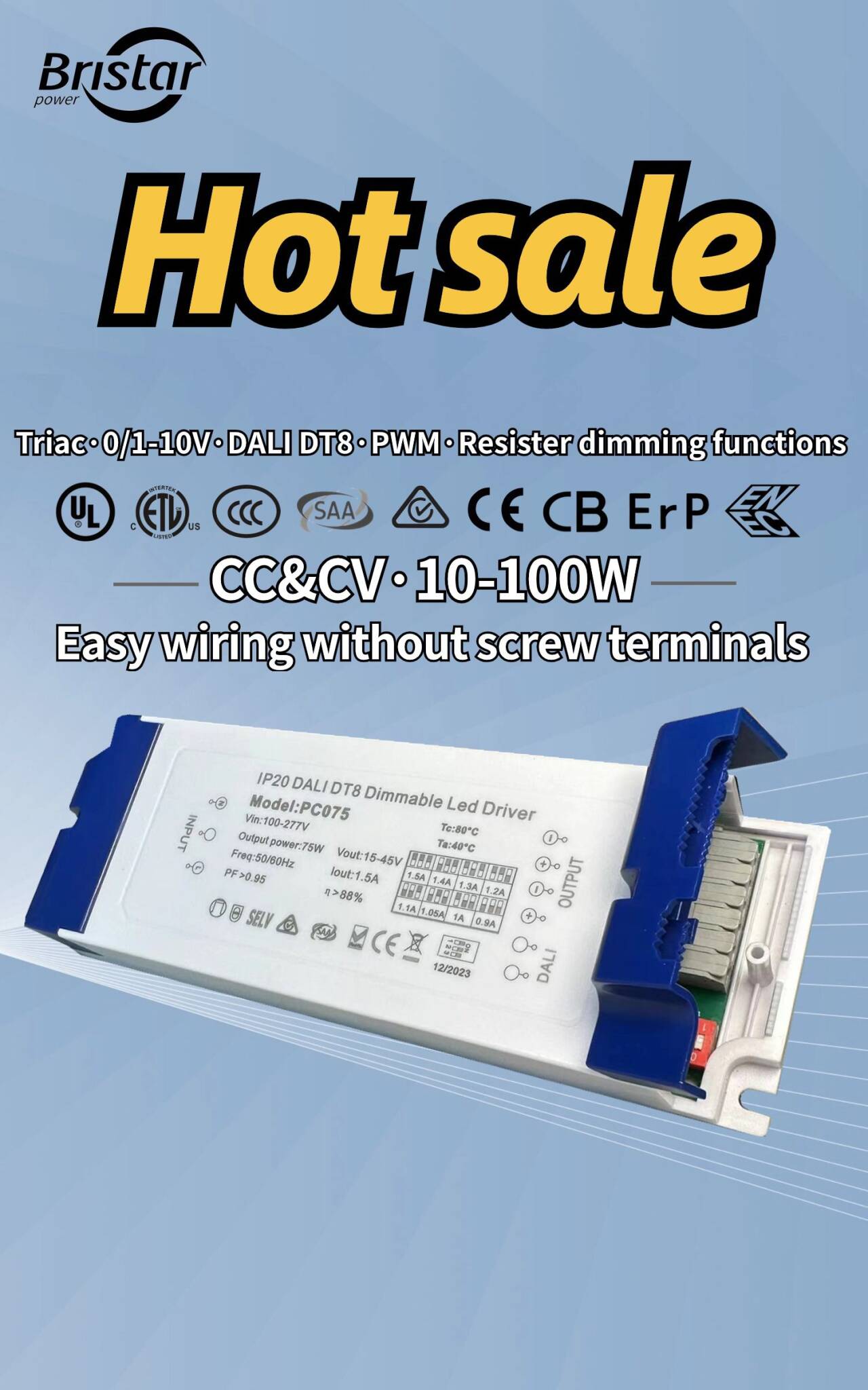 100W 24V DALI Dimmable Led Driver
