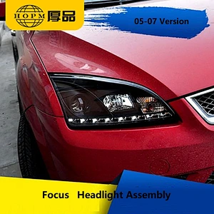 LED Tear-eyes Headlight Assembly Tuning Light Double Light Lens Modified Xenon Headlight For 2005-2007 Version