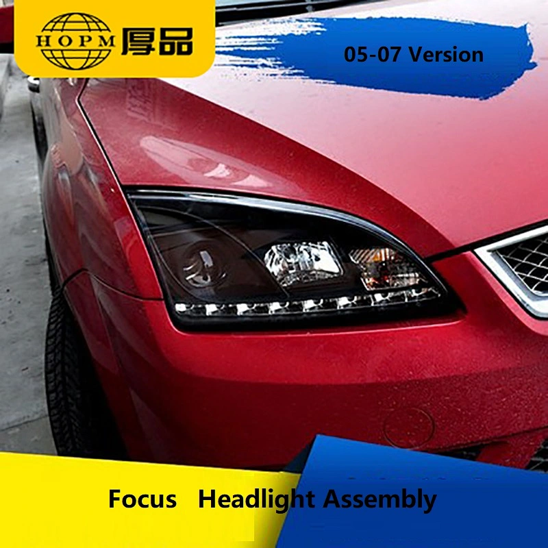 LED Tear-eyes Headlight Assembly Tuning Light Double Light Lens Modified Xenon Headlight For 2005-2007 Version