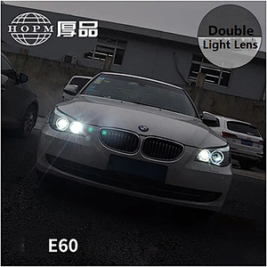 New Double light lens tuning lights Xenon Headlight For Car Auto New 5 Series E60 Headlights 520 523 525 530