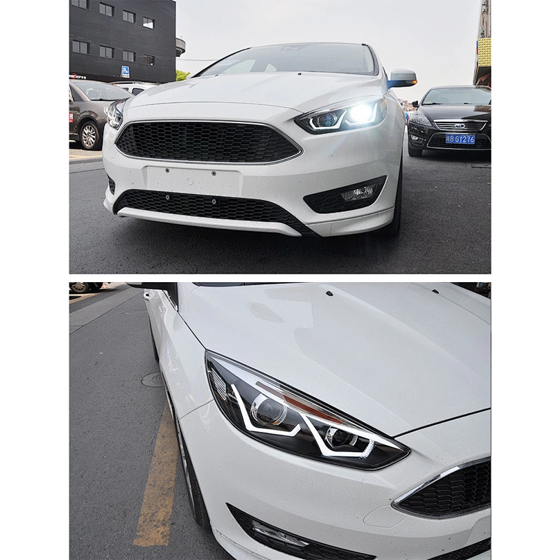 Headlight assembly lens led daytime running light conversion xenon lights tuning light for 15-18 Ford Focus