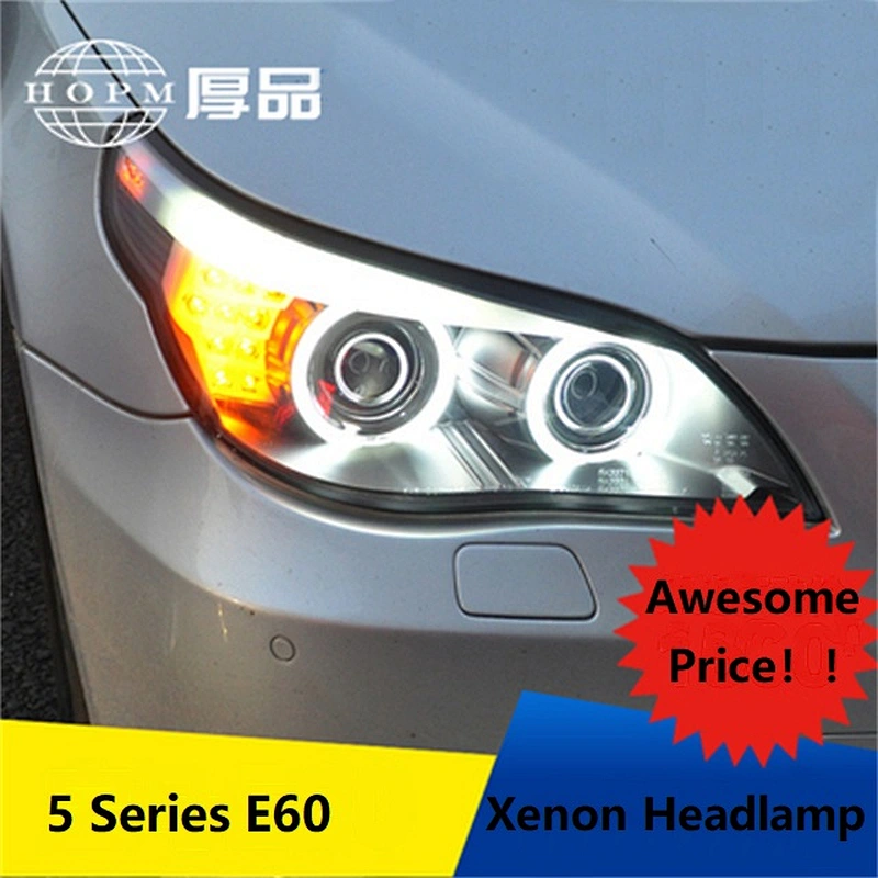 New Double light lens tuning lights Xenon Headlight For Car Auto New 5 Series E60 Headlights 520 523 525 530
