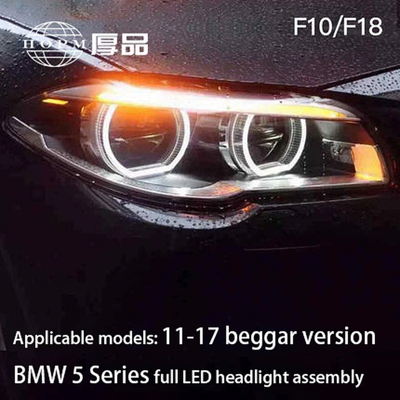 LED Headlight Assembly Angel Eye Retrofit Tuning Light for 11-17 BMW 5 Series F10 F18 525i 528i 530
