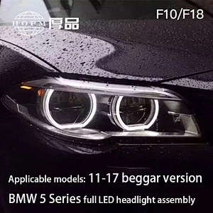 LED Headlight Assembly Angel Eye Retrofit Tuning Light for 11-17 BMW 5 Series F10 F18 525i 528i 530