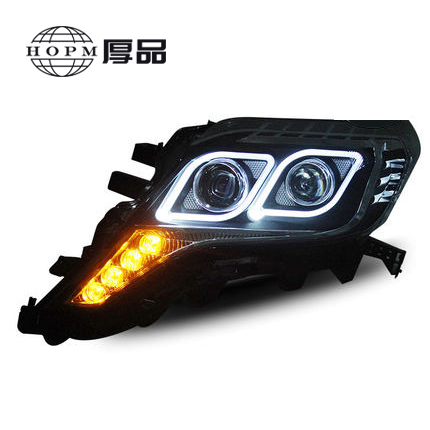 Headlight assembly retrofit lens LED angel eyes daytime running lights xenon lights tuning light for 14-16 Toyota Prado