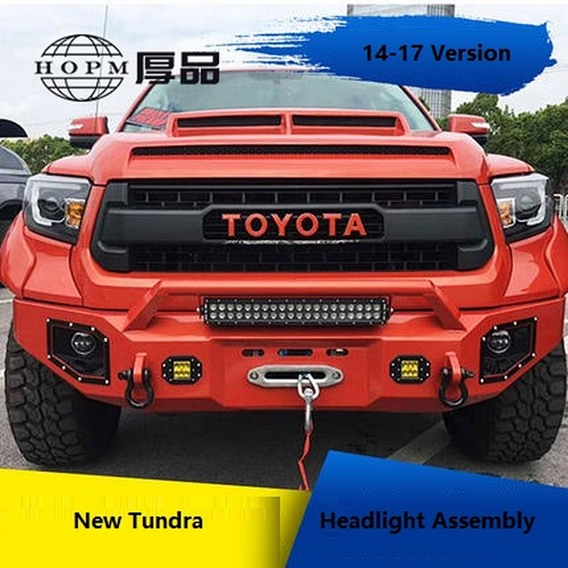Tuning Light Headlight Assembly Daytime Running Light Double Light Lens Modified Xenon For New Tundra 2014-2017
