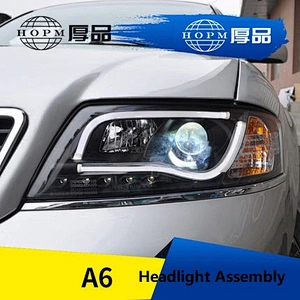 Tuning Light Xenon Headlamp LED Light-guide Tear-eyes Lens Modified Headlight Assembly For Old A6 1999-2004