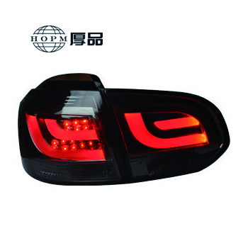 Taillight LED guide light cherry red model modified black high tail light assembly tuning light for 10-12 Volkswagen Golf 6