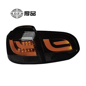 Taillight LED guide light cherry red model modified black high tail light assembly tuning light for 10-12 Volkswagen Golf 6