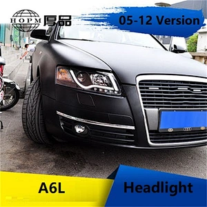 Headlight Assembly Modified Xenon Upgrade Double Lens Light-guided Tear-Eye Tuning Light For 2005-2012 A6L