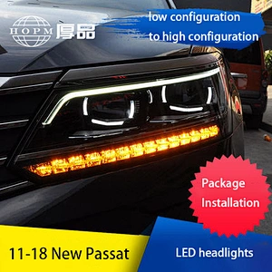 LED retrofit headlight assembly with high performance daytime running lights xenon lights tuning light for 11-18 models Volkswagen Passat
