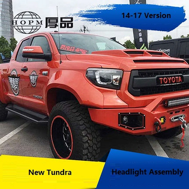 Tuning Light Headlight Assembly Daytime Running Light Double Light Lens Modified Xenon For New Tundra 2014-2017