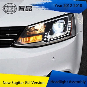 Headlight Assembly Tuning Light LED Tear Eye Daytime Running Q5 Double Light Lens Modified Xenon For Sagitar 12-18 GLI version