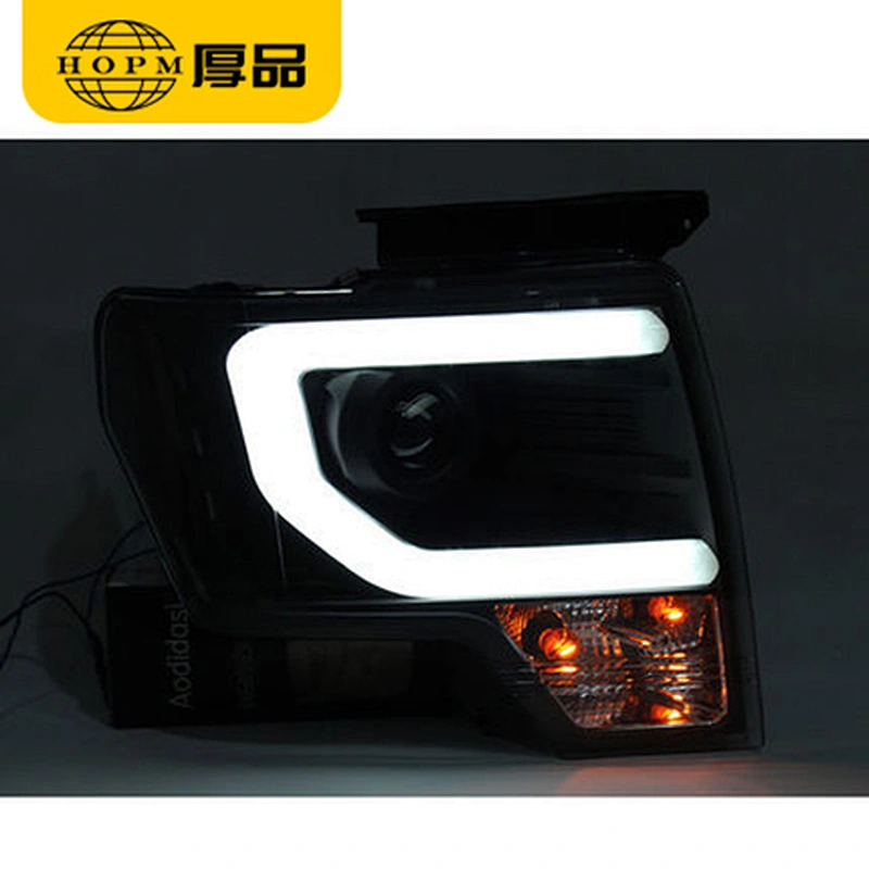 Xenon HeadLight Assembly Tuning Light C shape Light-guide Lens LED Modified Xenon Light For Raptor F150 2008-2014
