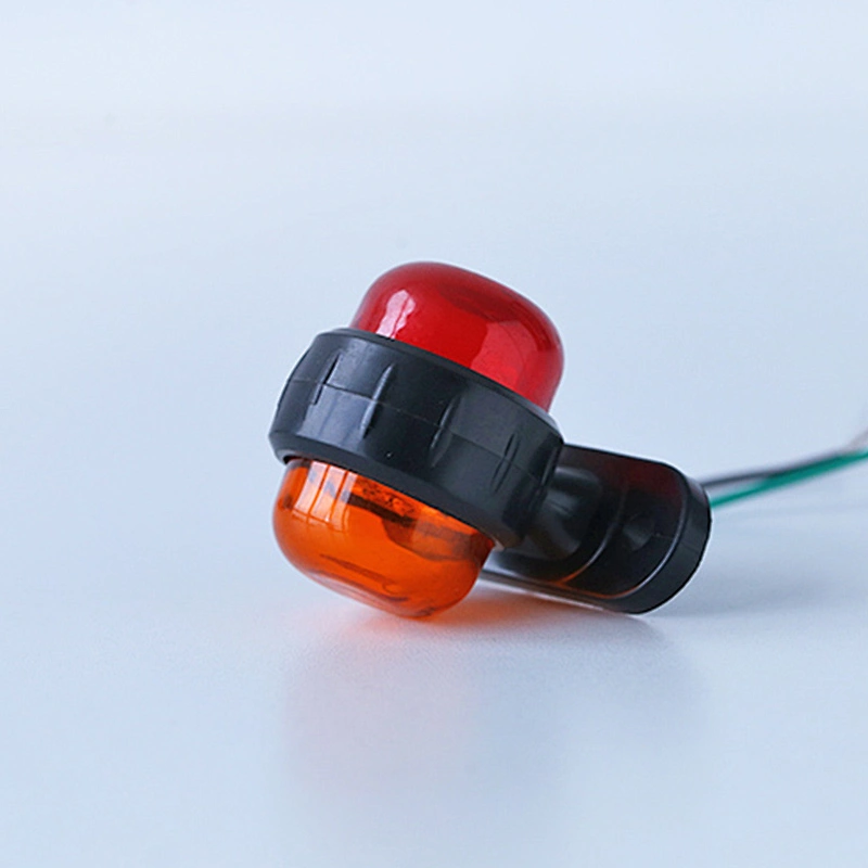 12-24V Common Warning Light Red Yellow Clearance Light Two-tone Side Light Marker Lamp 61mm*46mm For Trucks