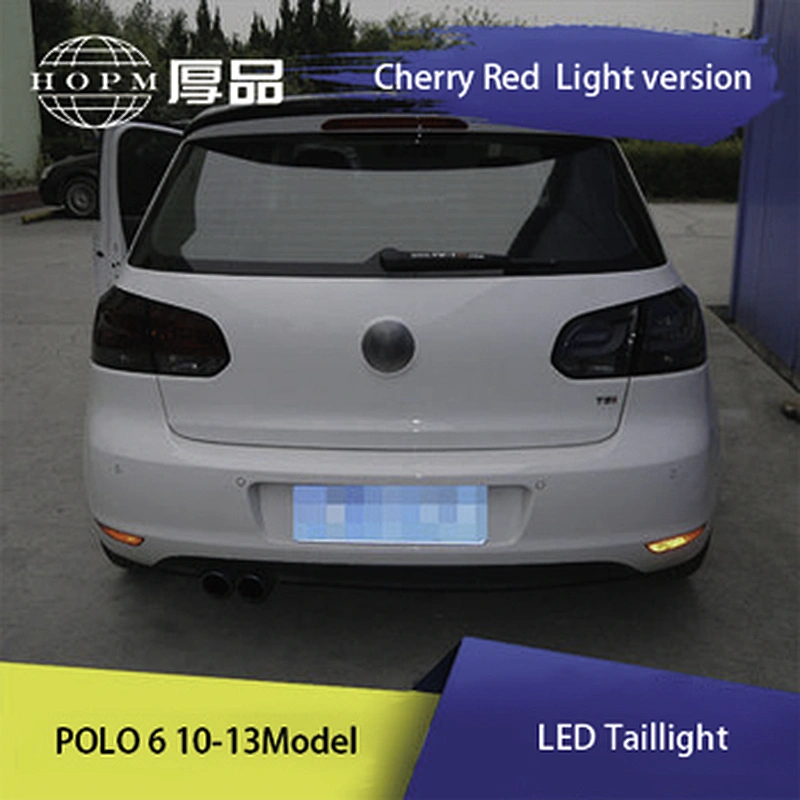 Taillight LED guide light cherry red model modified black high tail light assembly tuning light for 10-12 Volkswagen Golf 6
