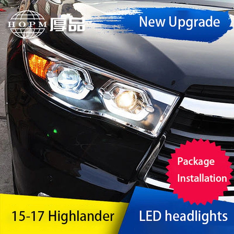 LED Headlights Q5 lens light guide led daytime running lights xenon headlight assembly tuning light for 15-17 models  Toyota Highlander