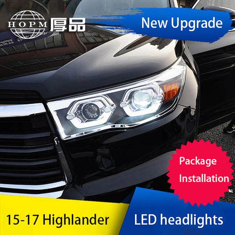 LED Headlights Q5 lens light guide led daytime running lights xenon headlight assembly tuning light for 15-17 models  Toyota Highlander