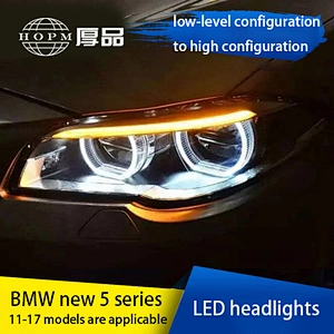 LED Headlight Assembly Angel Eye Retrofit Tuning Light for 11-17 BMW 5 Series F10 F18 525i 528i 530