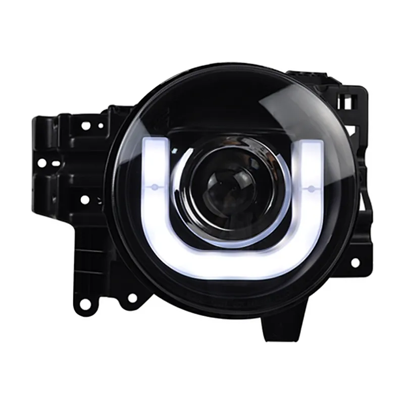 Headlights Double Light Lens U Shape Light-guide LED Angel Eyes Modified Xenon Tuning Light For FJ Cruiser 07-14 Version