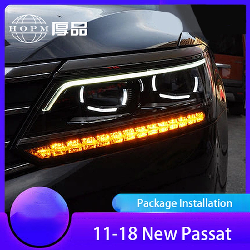 LED retrofit headlight assembly with high performance daytime running lights xenon lights tuning light for 11-18 models Volkswagen Passat