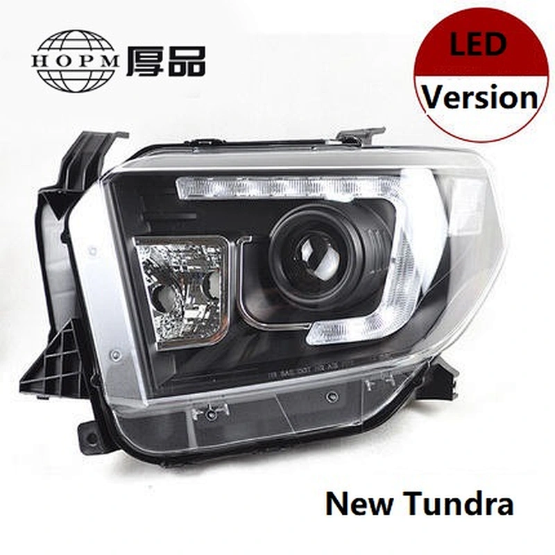 Tuning Light Headlight Assembly Daytime Running Light Double Light Lens Modified Xenon For New Tundra 2014-2017