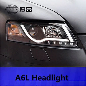 Headlight Assembly Modified Xenon Upgrade Double Lens Light-guided Tear-Eye Tuning Light For 2005-2012 A6L