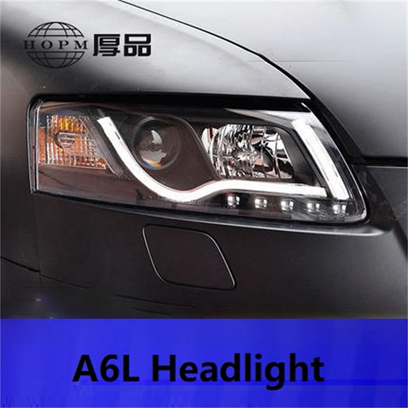 Headlight Assembly Modified Xenon Upgrade Double Lens Light-guided Tear-Eye Tuning Light For 2005-2012 A6L