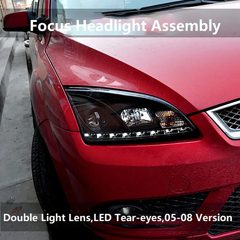 LED Tear-eyes Headlight Assembly Tuning Light Double Light Lens Modified Xenon Headlight For 2005-2007 Version