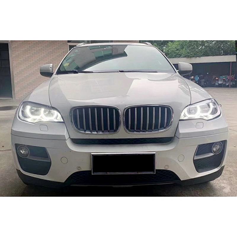 Headlight assembly modification old to new LED headlights angel eyes daytime running lights for 08-13 models  BMW x6