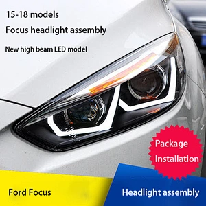 Headlight assembly lens led daytime running light conversion xenon lights tuning light for 15-18 Ford Focus