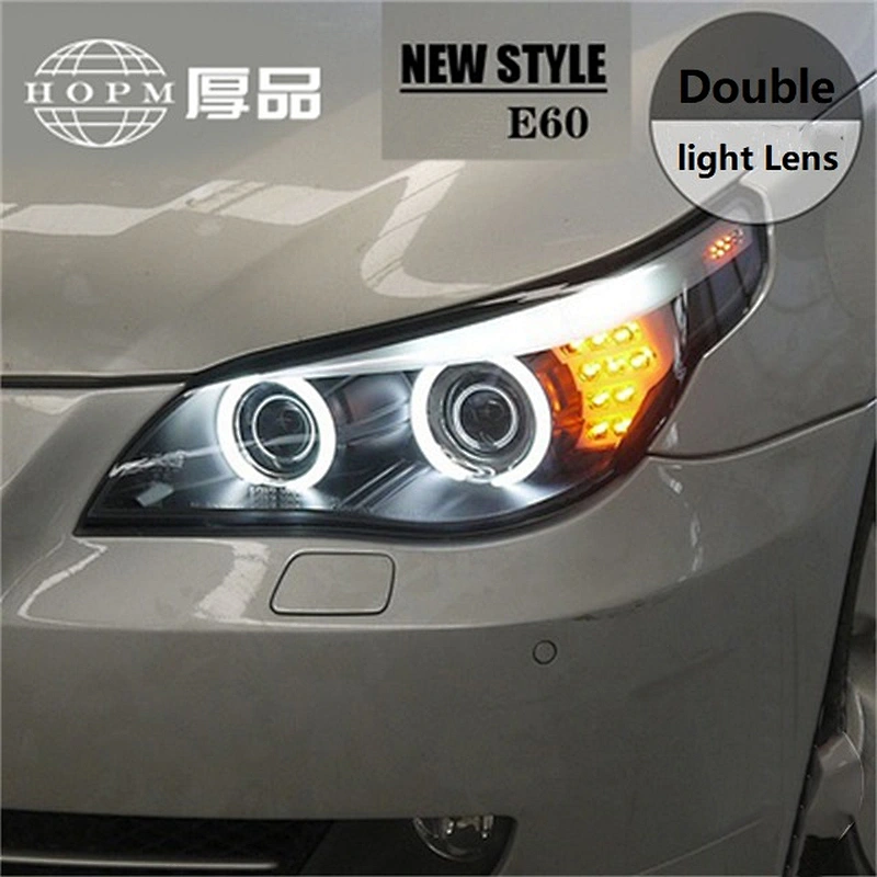 New Double light lens tuning lights Xenon Headlight For Car Auto New 5 Series E60 Headlights 520 523 525 530