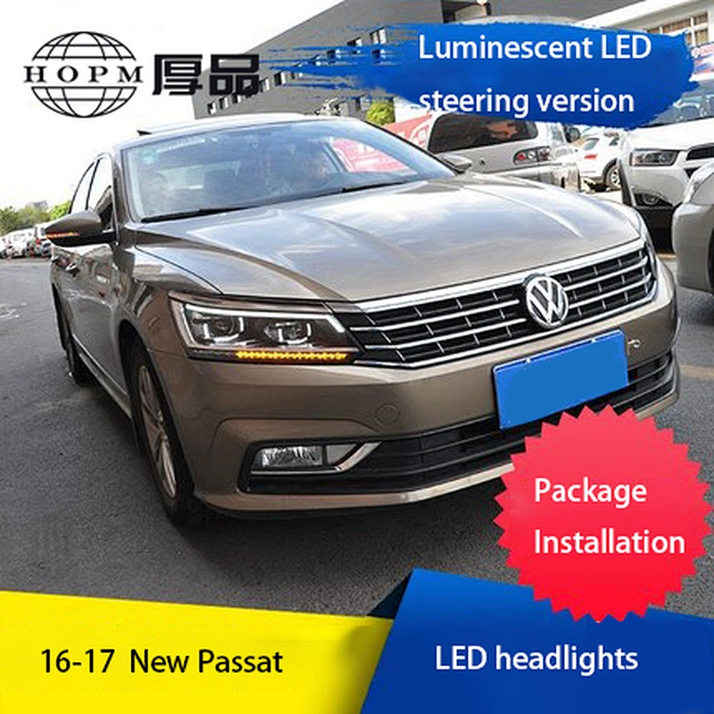 LED retrofit headlight assembly with high performance daytime running lights xenon lights tuning light for 11-18 models Volkswagen Passat