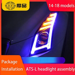Headlight assembly low-level configuration to high configuration LED daytime running light lens tuning light for Cadillac ATS-L