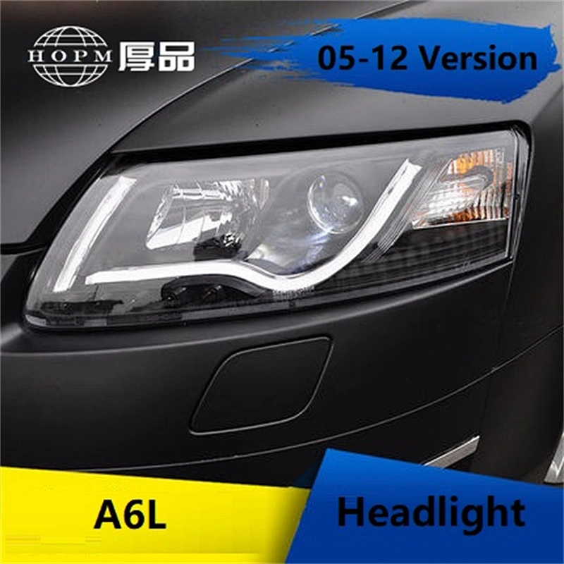 Headlight Assembly Modified Xenon Upgrade Double Lens Light-guided Tear-Eye Tuning Light For 2005-2012 A6L