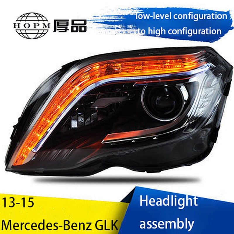 Headlamp assembly Retrofitting high with xenon LED daytime running light lens tuning light for 13-15 Mercedes-Benz GLK class 200 260 300 350