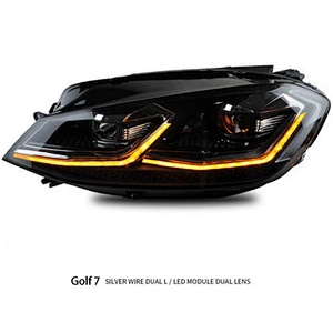 Double light lens tuning light Xenon Headlight For Car Auto Golf 7/7.5 Headlights