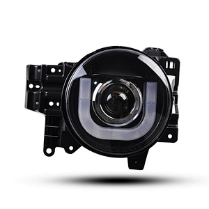 Headlights Double Light Lens U Shape Light-guide LED Angel Eyes Modified Xenon Tuning Light For FJ Cruiser 07-19 Version