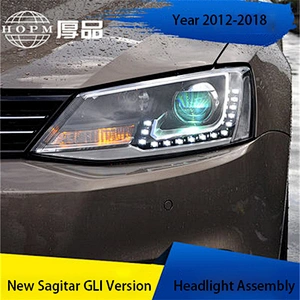 Headlight Assembly Tuning Light LED Tear Eye Daytime Running Q5 Double Light Lens Modified Xenon For Sagitar 12-18 GLI version