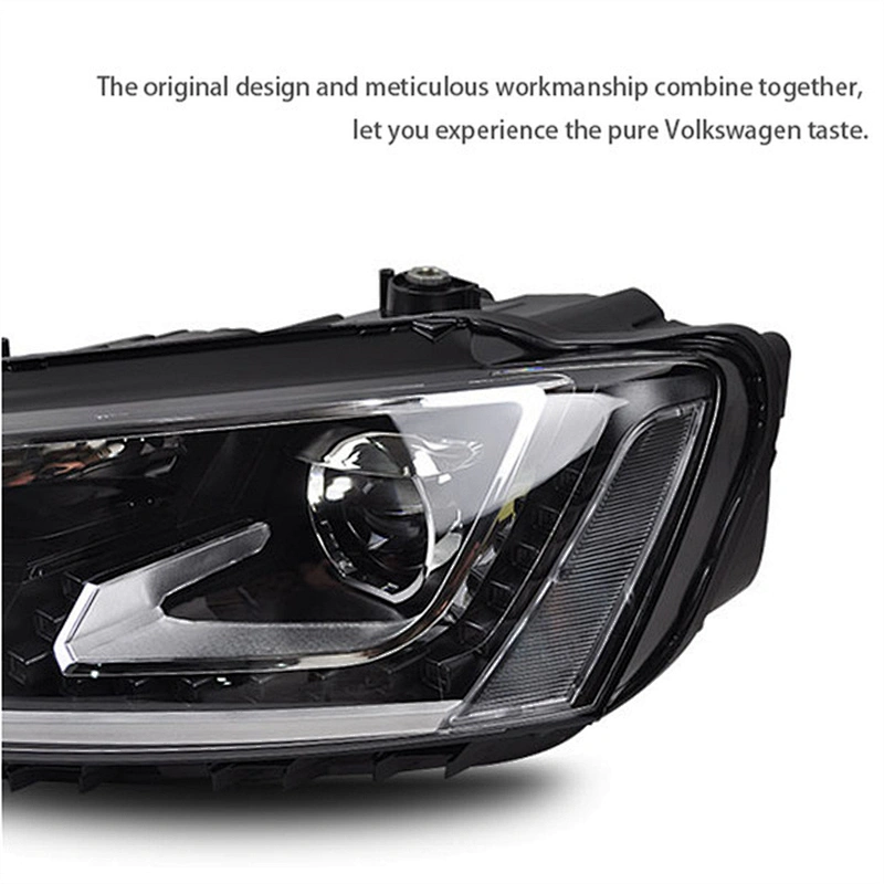 Headlight Assembly Tuning Light LED Tear Eye Daytime Running Q5 Double Light Lens Modified Xenon For Sagitar 12-18 GLI version
