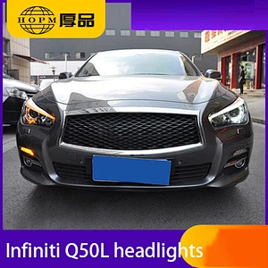 Headlight assembly high configuration LED daytime running light lens tuning light for 15-18 models Infiniti Q50L