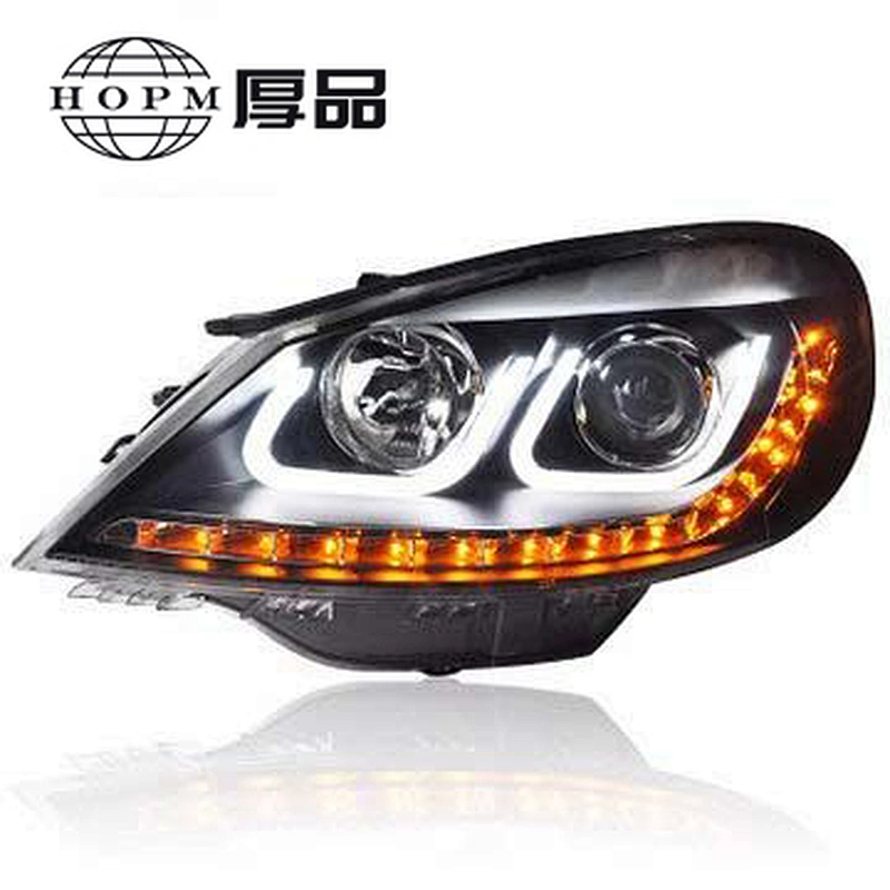 Headlight assembly xenon lens U-shaped light guide LED conversion tuning light for 08-11 models Volkswagen Lavida