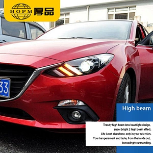 Headlight assembly modified LED daytime running lights xenon lights tuning light For 14-17 models Mazda3 Axela